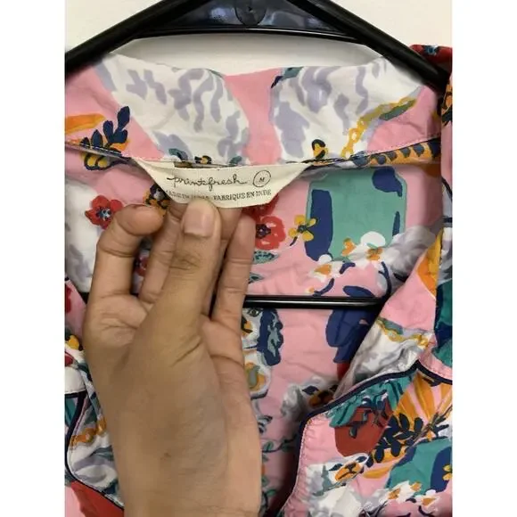 Printfresh Good Dog Sleep Long Shirt Pink Cotton Loungewear Pajama Top M - Picture 2 of 4